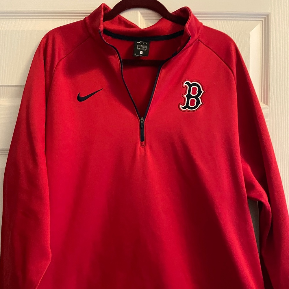 Nike Mens Boston Red Sox  1/4 zip dri fit pullover